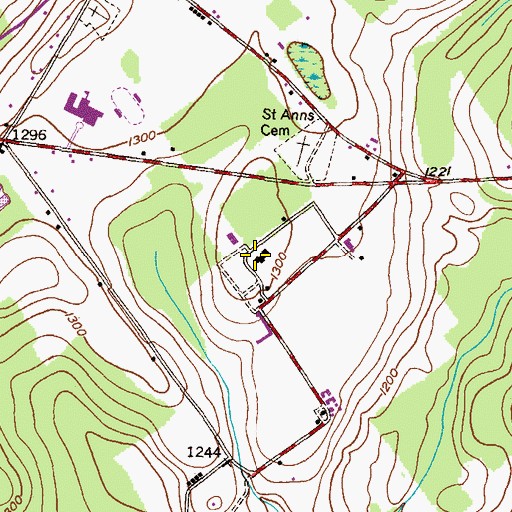 Topographic Map of WPSU-FM (Lehman), PA
