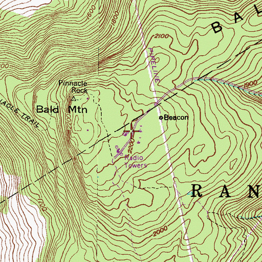 Topographic Map of WEZX-FM (Scranton), PA