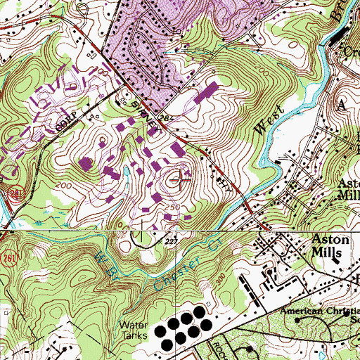 Topographic Map of WQIQ-AM (Chester), PA