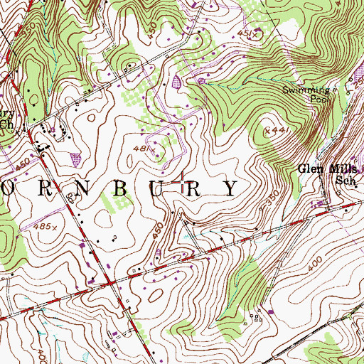 Topographic Map of WXUR-AM (Media), PA