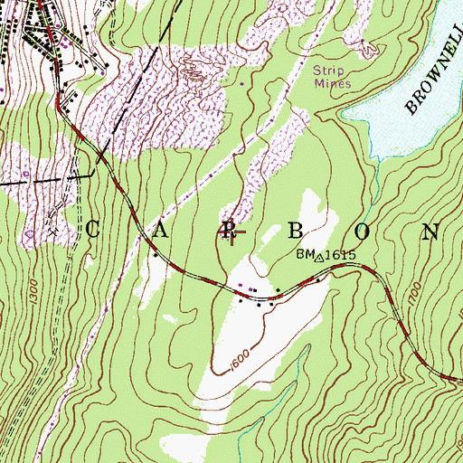 Topographic Map of WCDL-AM (Carbondale), PA