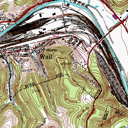 Topographic Map of WPCB-TV (Greensburg), PA