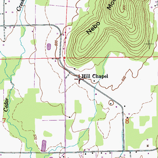 Topographic Map of Hill Chapel, AL