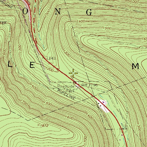 Topographic Map of Devils Turnip Patch, PA