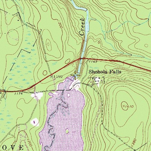 Topographic Map of Shohola Falls, PA
