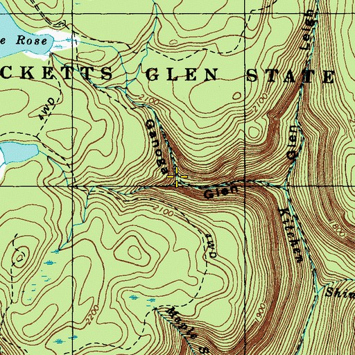 Topographic Map of Mohican Falls, PA