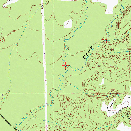 Topographic Map of Hodgens Creek, AL