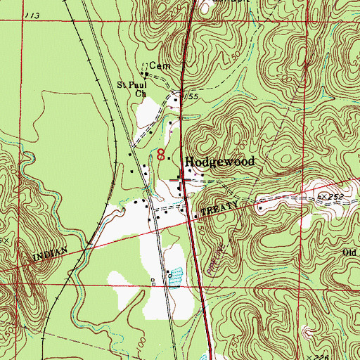 Topographic Map of Hodgewood, AL