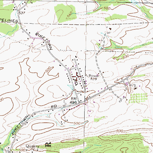 Topographic Map of Holiday Park, PA