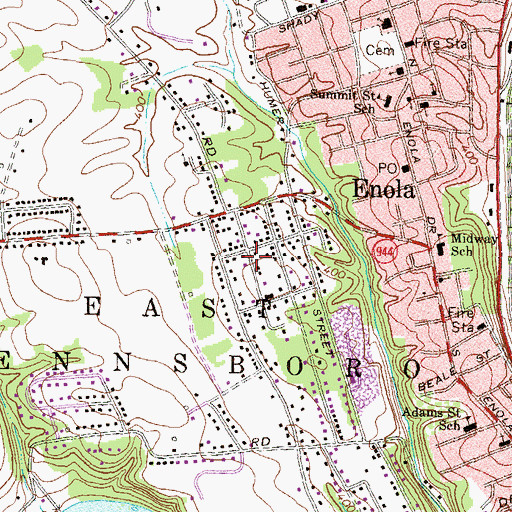 Topographic Map of West Enola, PA