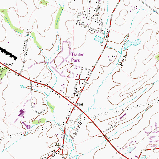 Topographic Map of Pine Manor, PA
