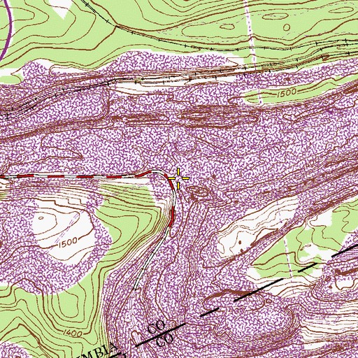 Topographic Map of East Branch Big Mine Run (historical), PA