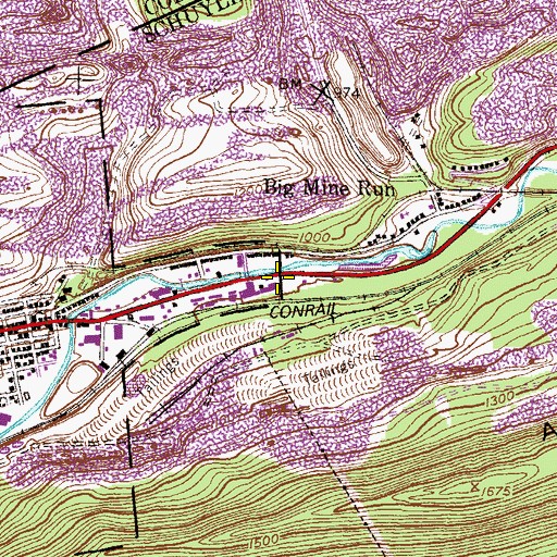 Topographic Map of Little Mine Run (historical), PA