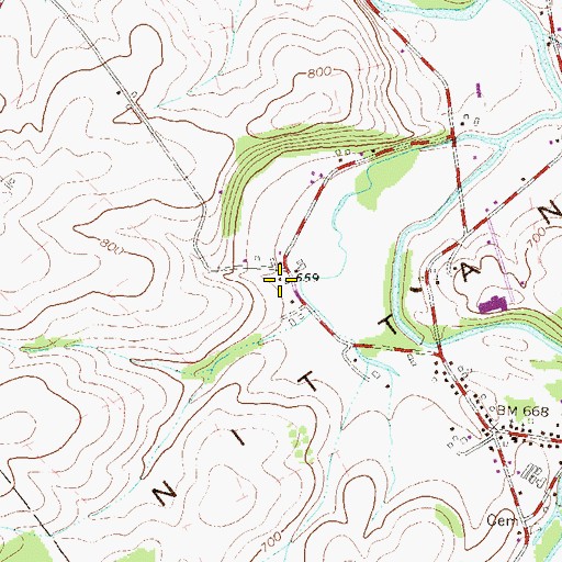 Topographic Map of Valley Dairy Spring, PA