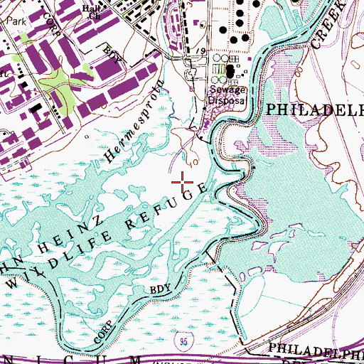 Topographic Map of Hay Island, PA