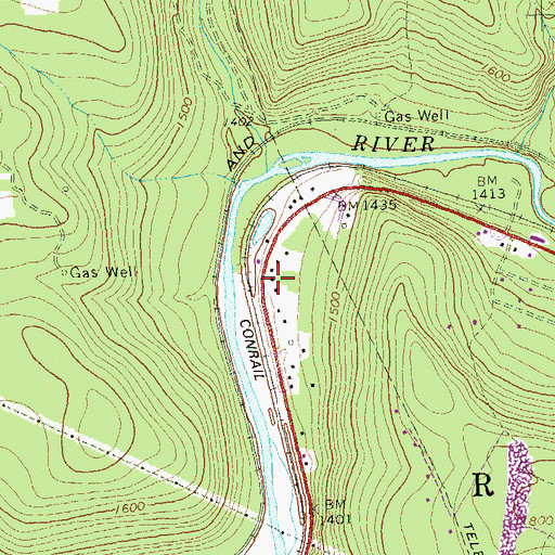 Topographic Map of Whistletown, PA