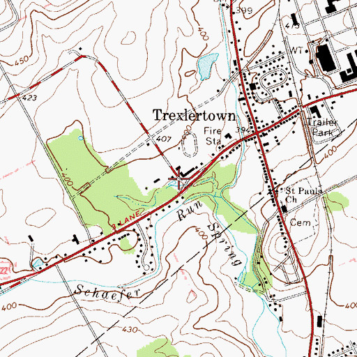 Topographic Map of Mosser Spring, PA