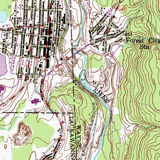 Topographic Map of Meredith Brook, PA