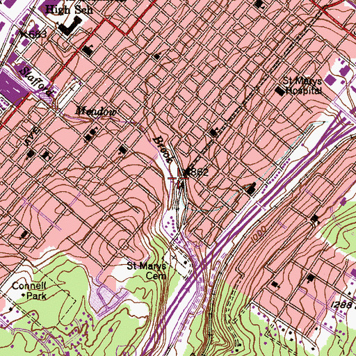 Topographic Map of Mountain Lake Run, PA