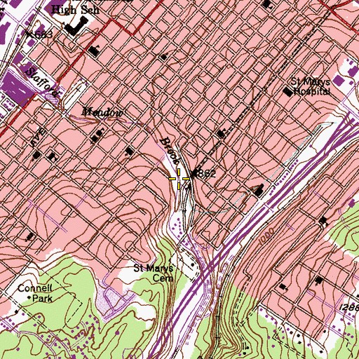Topographic Map of Mountain Lake Run, PA