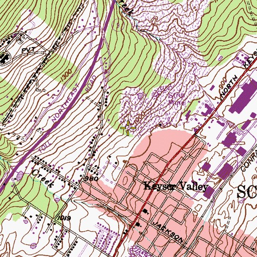 Topographic Map of Capouse Reservoir (historical), PA