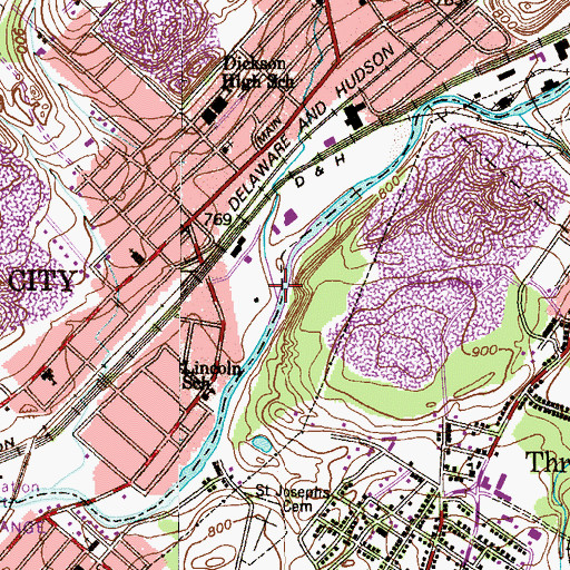 Topographic Map of Price Creek, PA