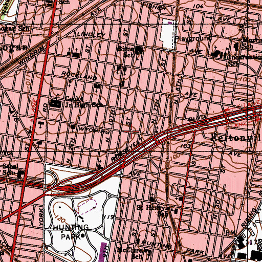 Topographic Map of Wingohocking Creek (historical), PA