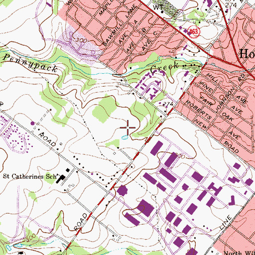 Topographic Map of Dreshertowne, PA