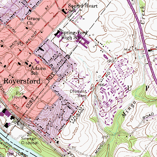 Topographic Map of Fords Edge, PA