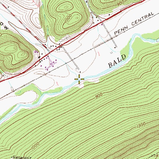 Topographic Map of Bush Hollow Run, PA