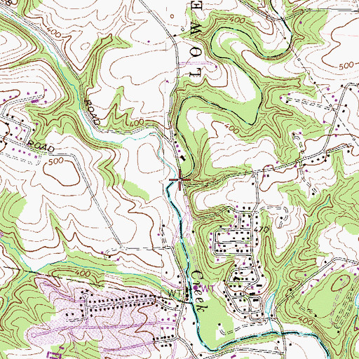 Topographic Map of Nyes Run, PA