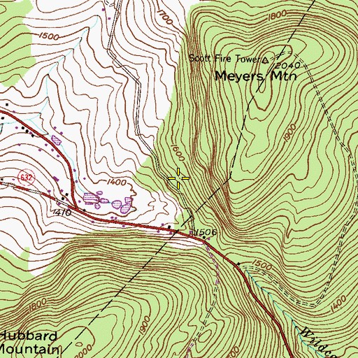 Topographic Map of Powell, PA
