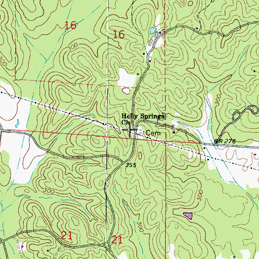 Topographic Map of Holly Springs Church, AL