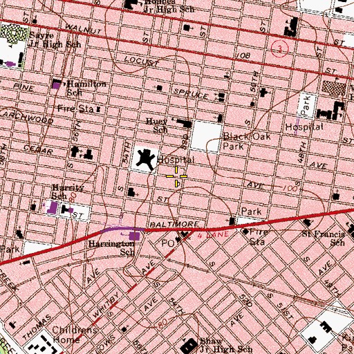 Topographic Map of Cedar Park, PA