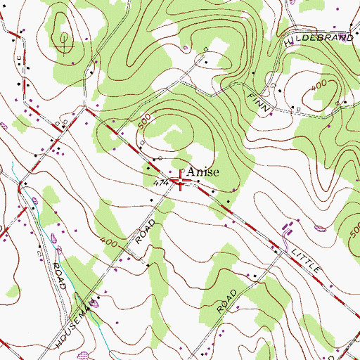 Topographic Map of Anise, PA