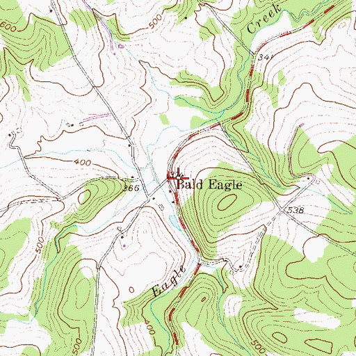 Topographic Map of Bald Eagle, PA