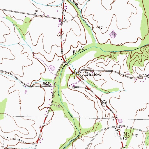 Topographic Map of Barlow, PA