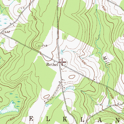 Topographic Map of Bethel, PA