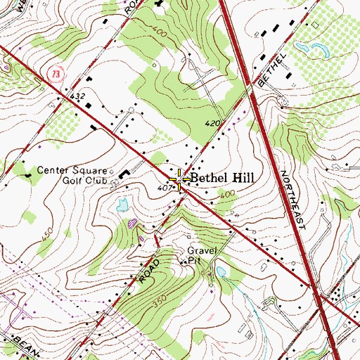 Topographic Map of Bethel Hill, PA