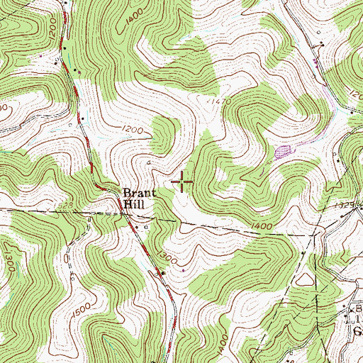 Topographic Map of Brant Hill, PA