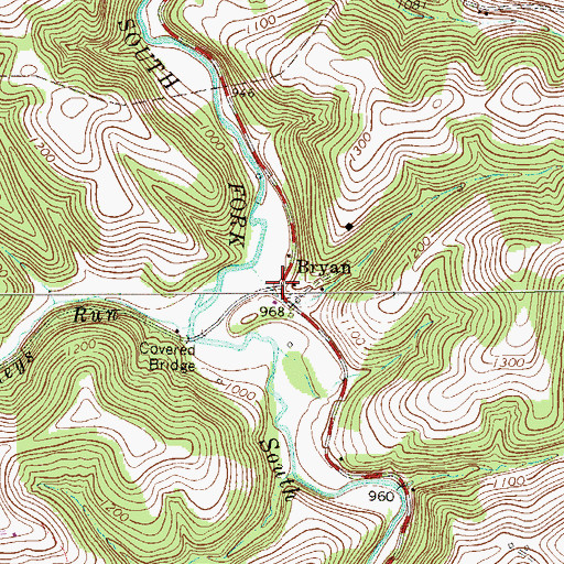 Topographic Map of Bryan, PA