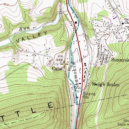 Topographic Map of Cabel, PA