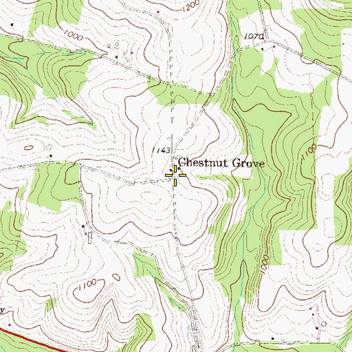 Topographic Map of Chestnut Grove, PA
