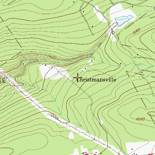 Topographic Map of Christmansville, PA