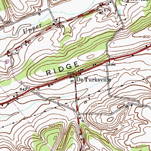 Topographic Map of De Turksville, PA