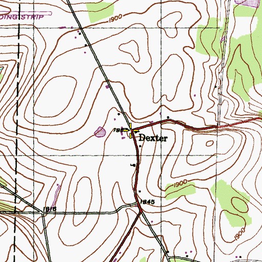 Topographic Map of Dexter, PA