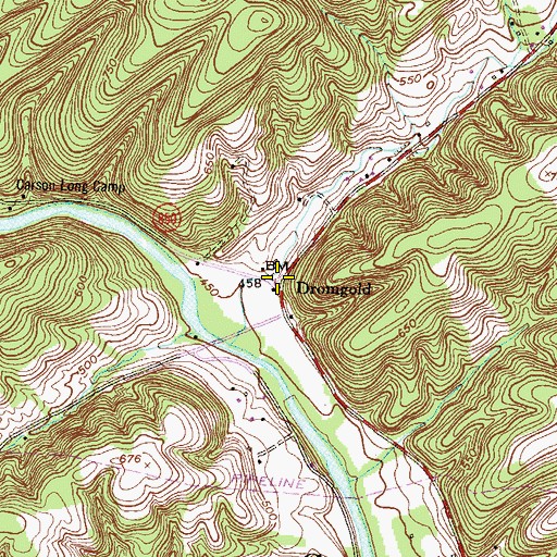 Topographic Map of Dromgold, PA