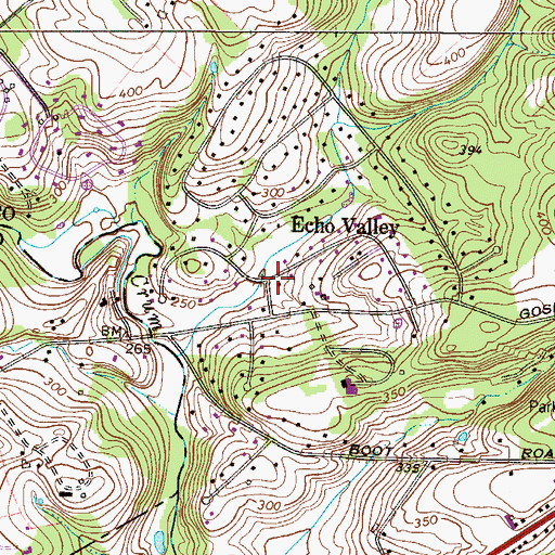 Topographic Map of Echo Valley, PA