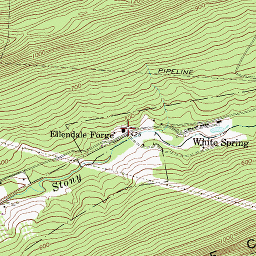 Topographic Map of Ellendale Forge, PA