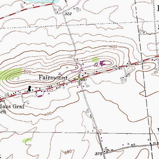 Topographic Map of Fairmount, PA